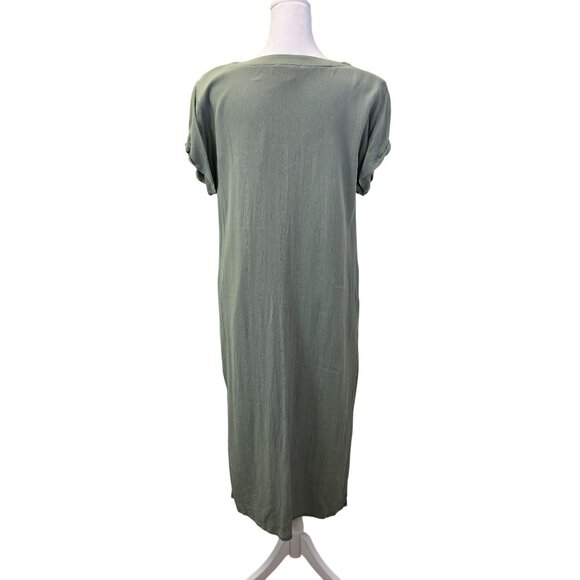 Bohme 100% Viscose V-Neck Midi Sheath Dress Size S/M - Picture 2 of 6